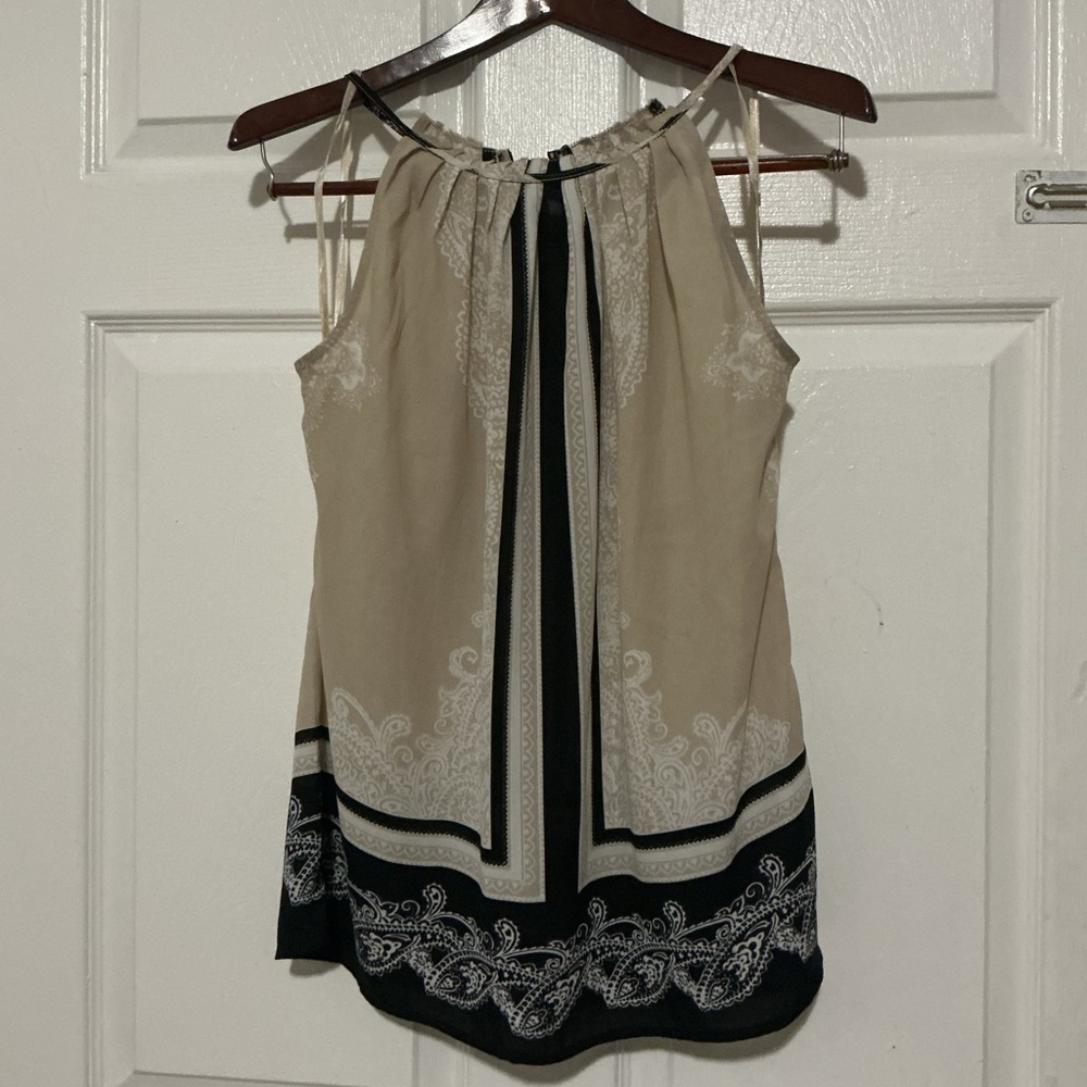New York & Company Beige and Black Halter Camisole